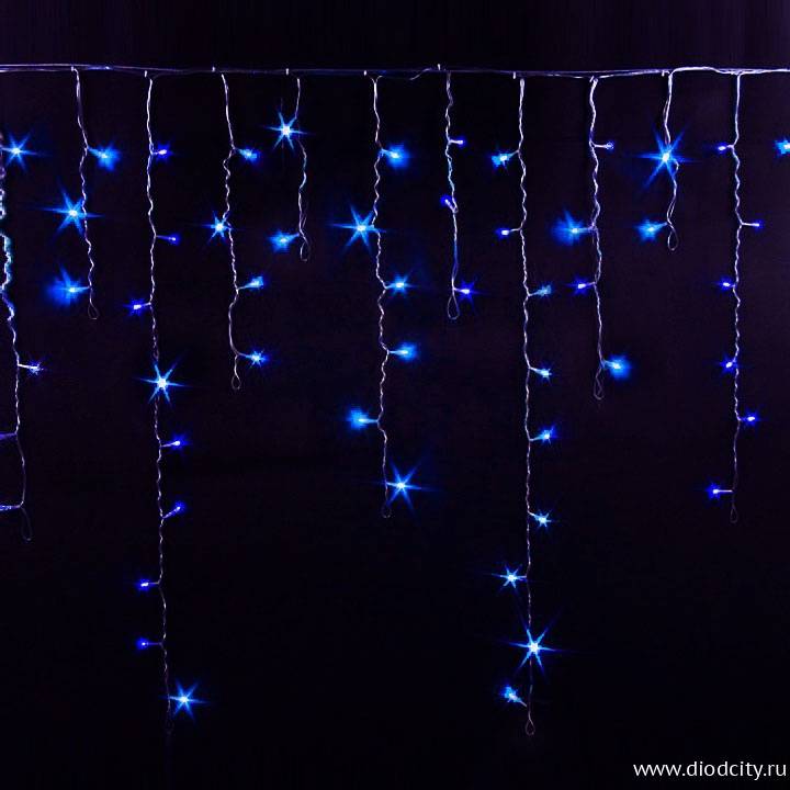 Световая бахрома 3*0.9 м, влагозащита IP54, мерцающая, синяя