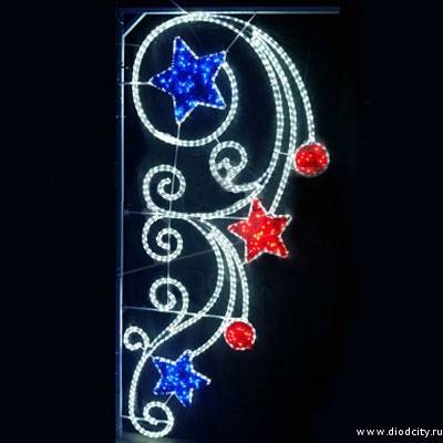 Световая консоль "Шары и звезды" 93*200 см, красный/синий Световая консоль "Шары и звезды" 93*200 см, красный/синий