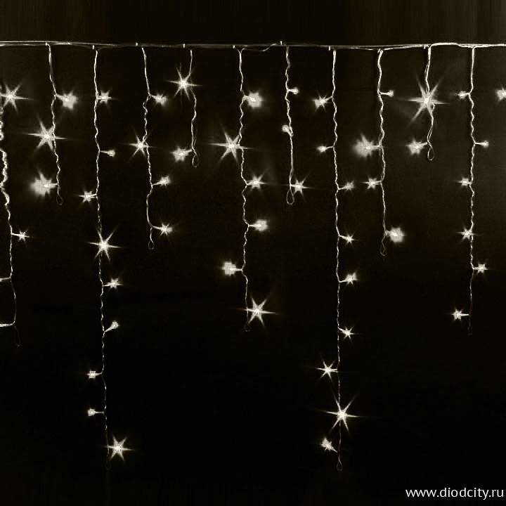 Световая бахрома 3*0.9 м, влагозащита IP54, мерцающая, теплая белая