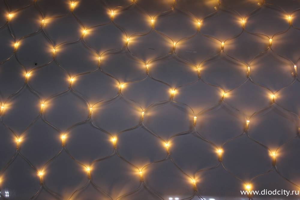 Гирлянда - сеть светодиодная (Нет Лайт)  2 х 3 м, теплая белая
