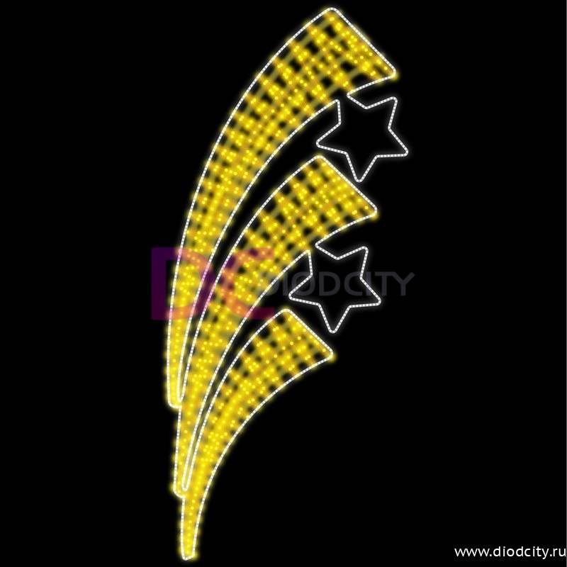 Светодиодная консоль "Победа" 170х84 см, белая/желтая