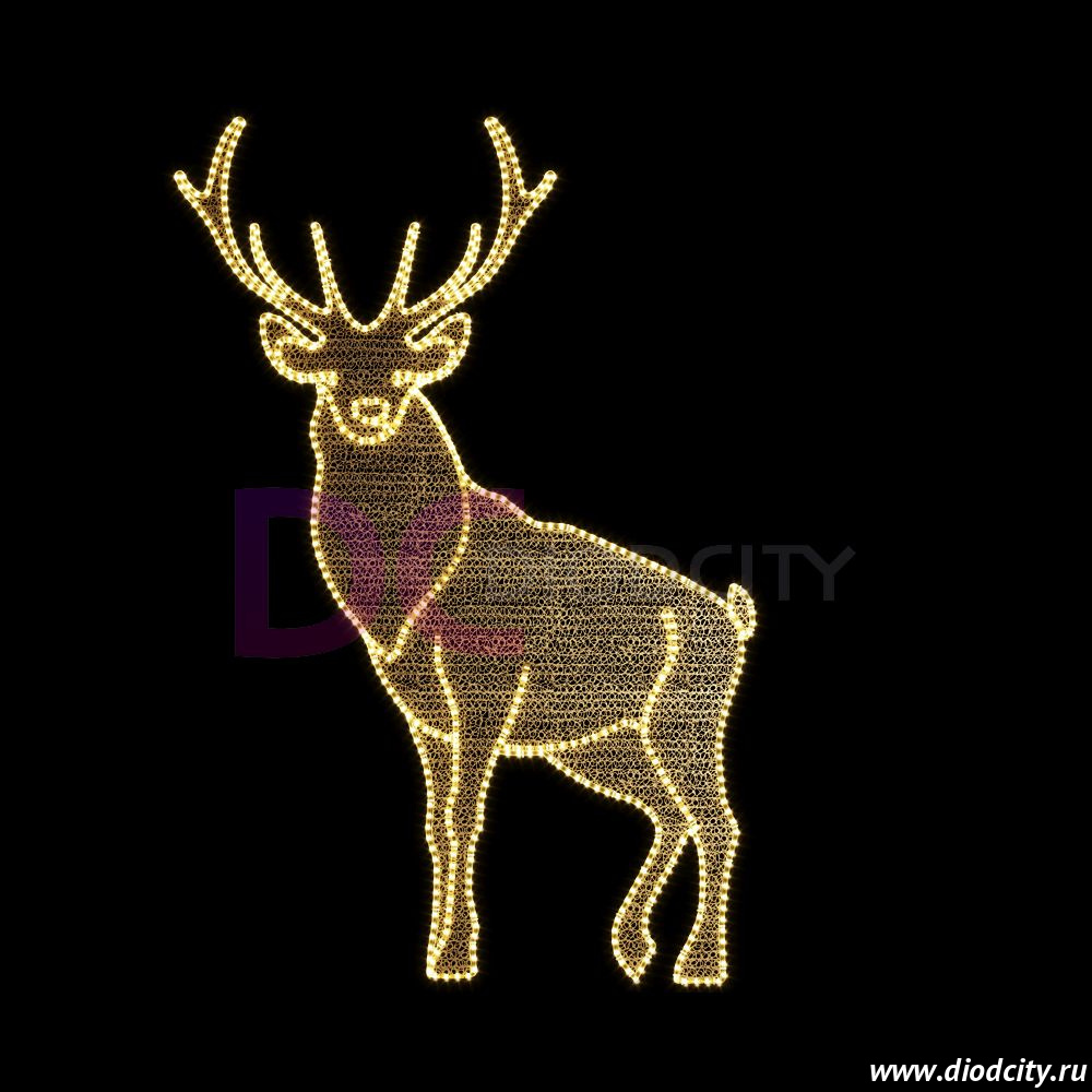 Светодиодная каркасная фигура "Олень 2D" 244х150х103 см