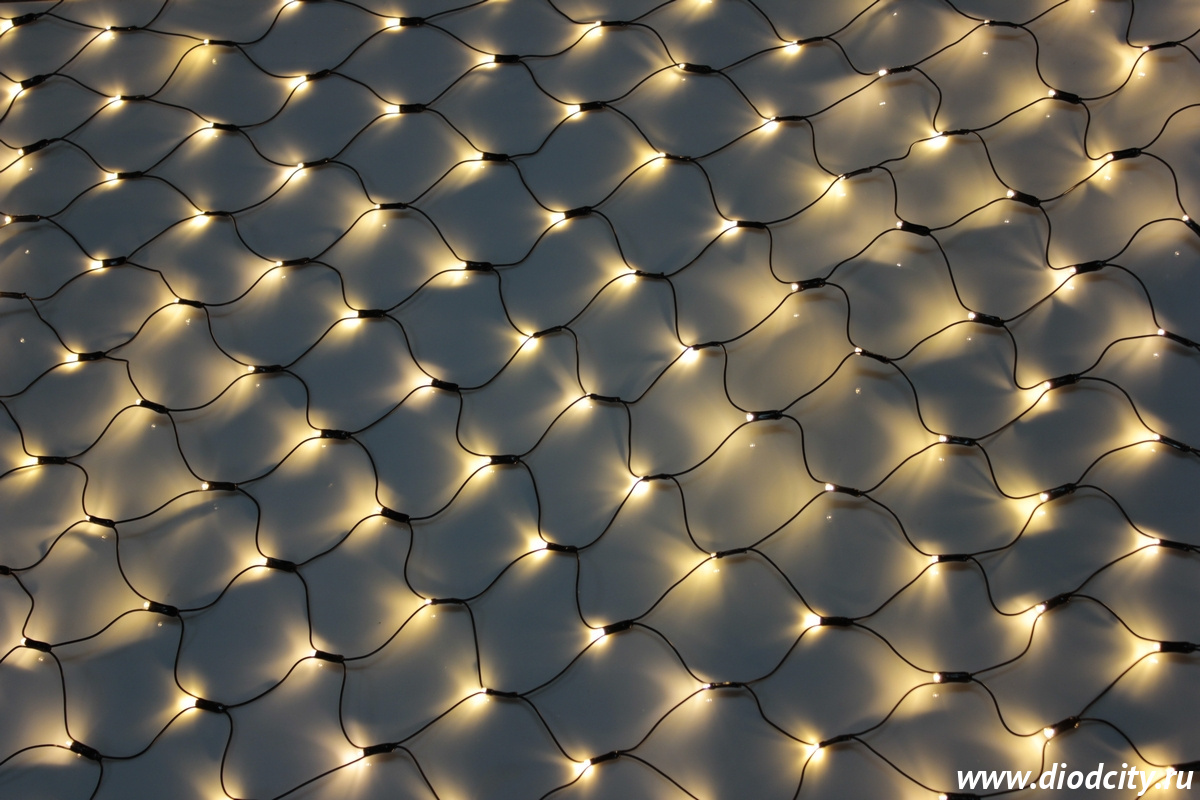 Гирлянда - сеть светодиодная (Нет Лайт)  2 х 2 м, теплая белая