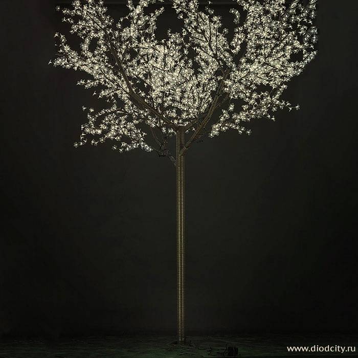 Светодиодное дерево"Сакура" 3.6 х 3.0м, белое теплое