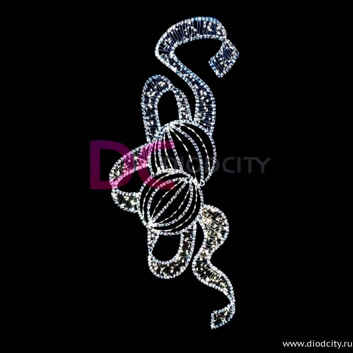 Светодиодная консоль "Шары на белой ленте", 200х90 см