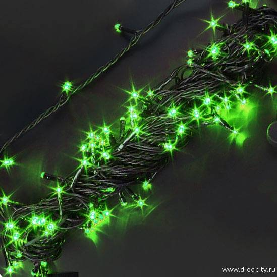 Гирлянда-нить Стринг Лайт, с мерцанием, 10м, цвет зеленый, 24В