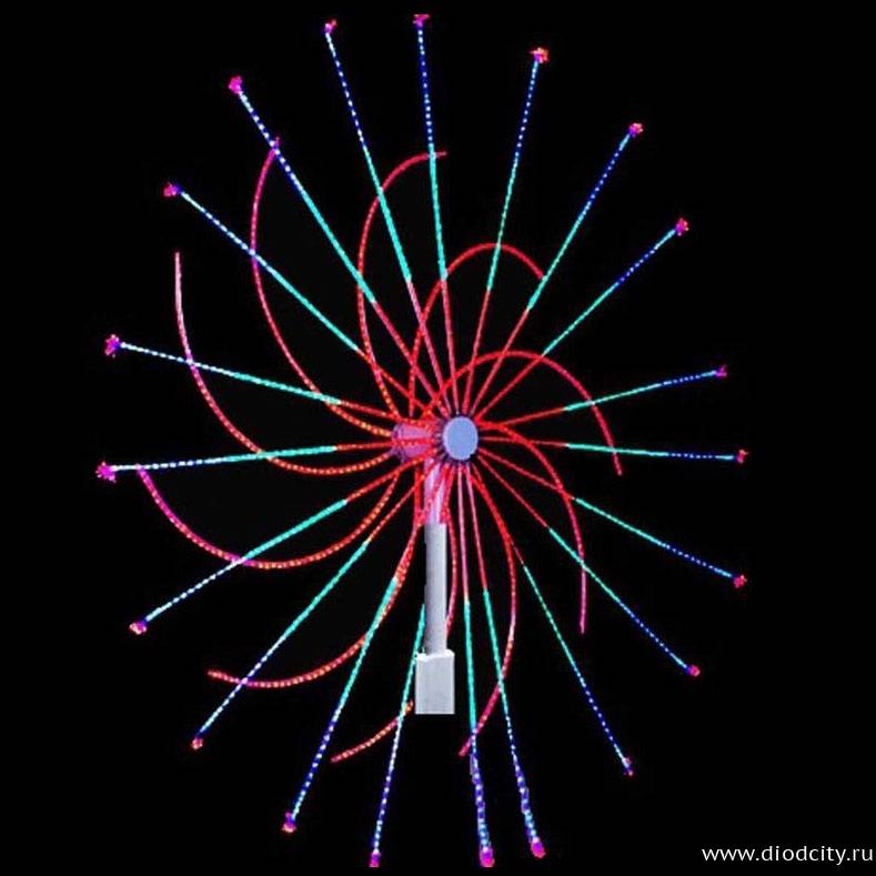 Светодиодный фейерверк "Колесо-Шар" d 3 м , мульти
