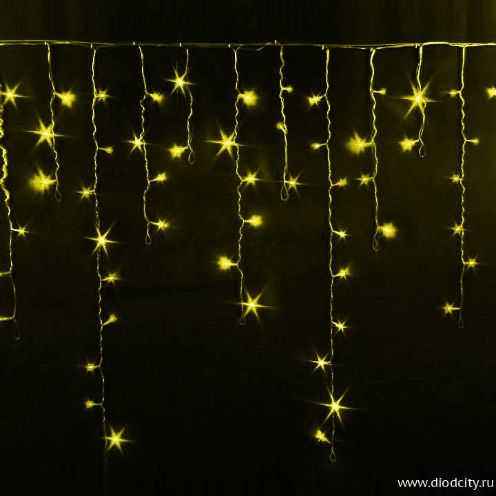 Световая бахрома 3*0.9 м, влагозащита IP54, мерцающая, желтая