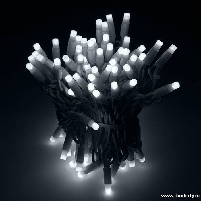 Гирлянда нить Стринг Лайт мерцающая 24V, длина 10м, каучук, белая