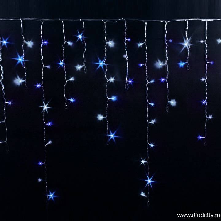 Световая бахрома 3*0.9 м, влагозащита IP54, мерцающая, сине-белая