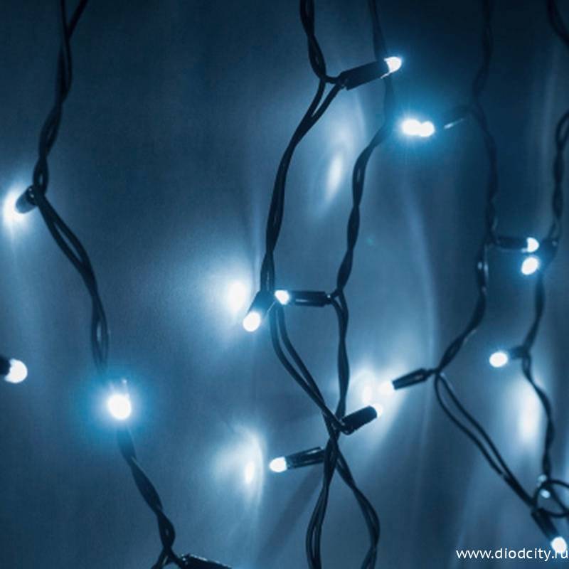 Гирлянда бахрома 4.8 х 0.6 м, холодная белая, каучук