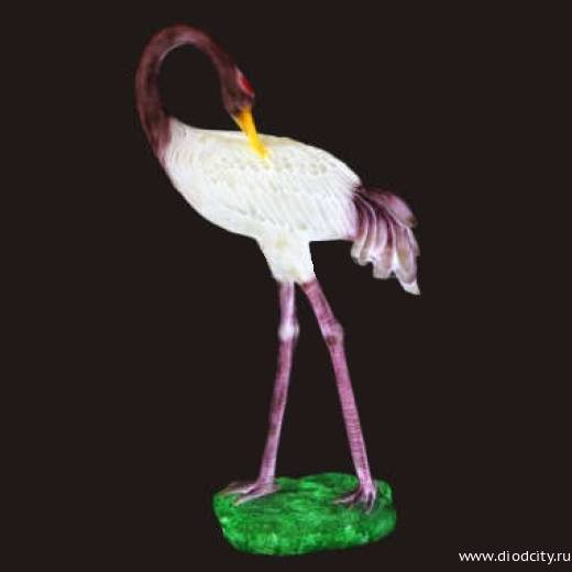 Обьемная фигура из стекловолокна "ЖУРАВЛЬ", 65*30*105 см, 24 В