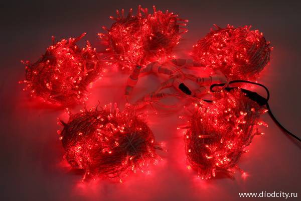 Гирлянда "Клип Лайт Спайдер" 5х20 м, красный, Flash красный