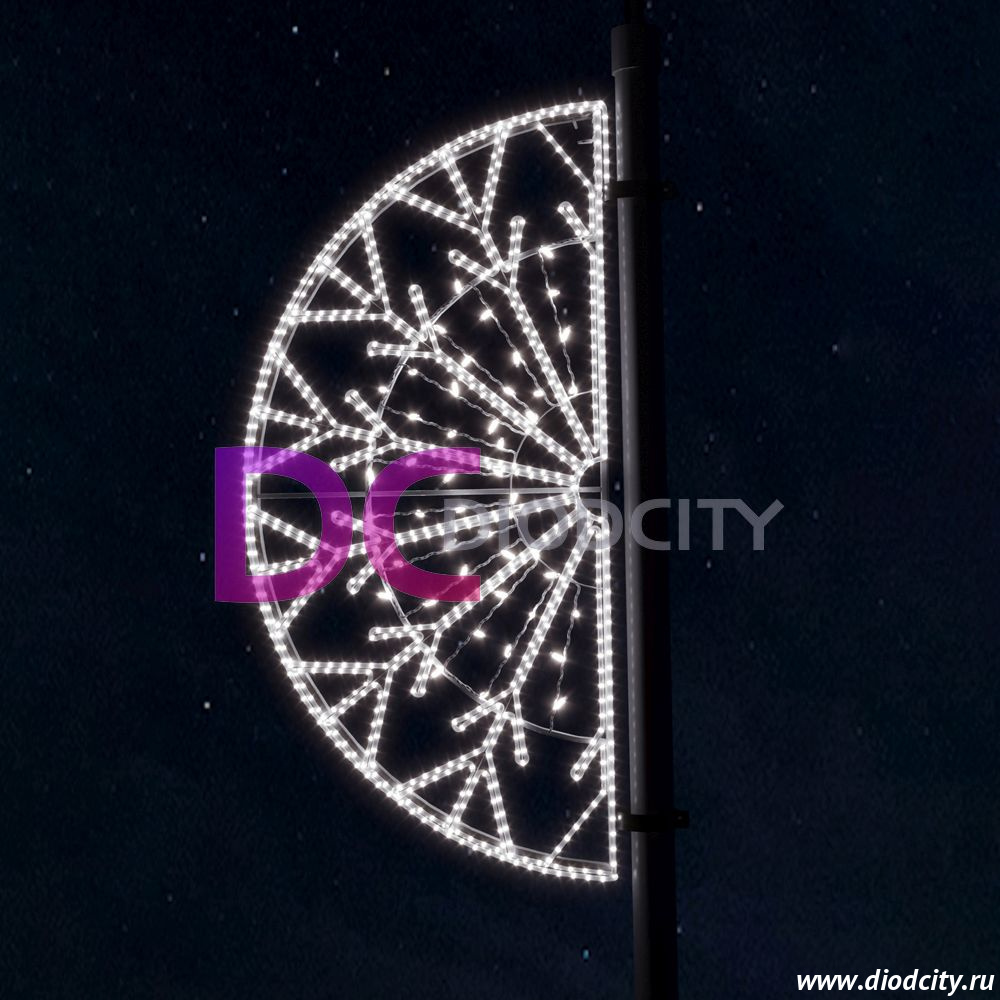 Световая консоль "Снежинка веер" 153*77 см