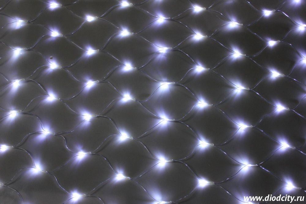 Гирлянда - сеть светодиодная 2 х 2 м, белая, с контроллером