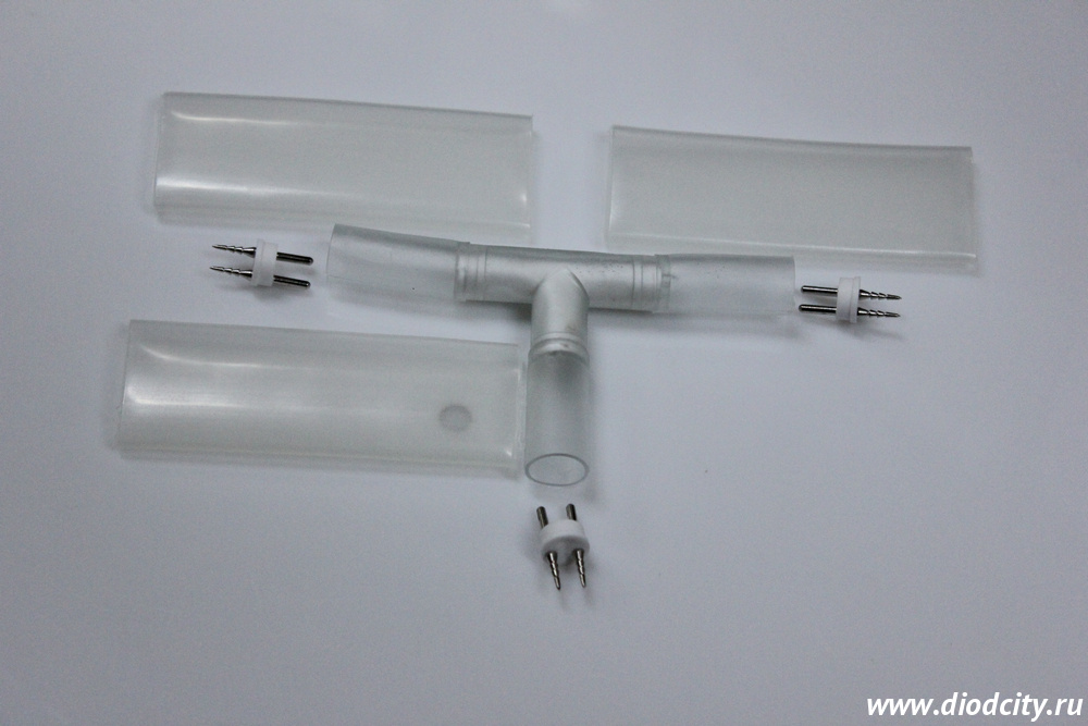 Т-образный коннектор для 2х-проводного 13 мм. дюралайта