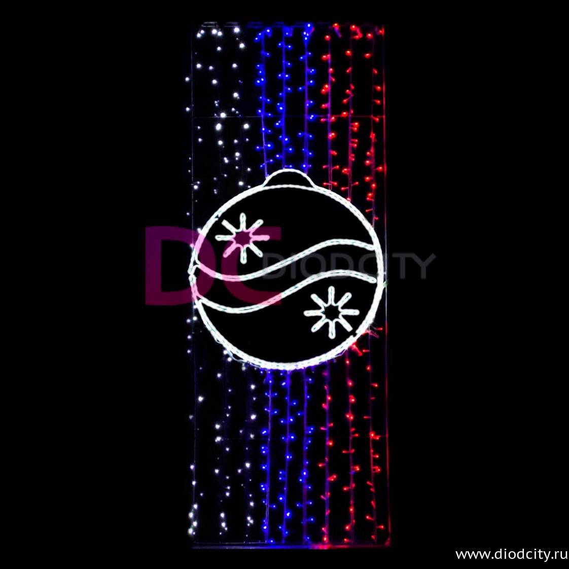 Светодиодная консоль "Лента с елочным шаром" 250*90см Светодиодная консоль "Лента с елочным шаром" 250*90см