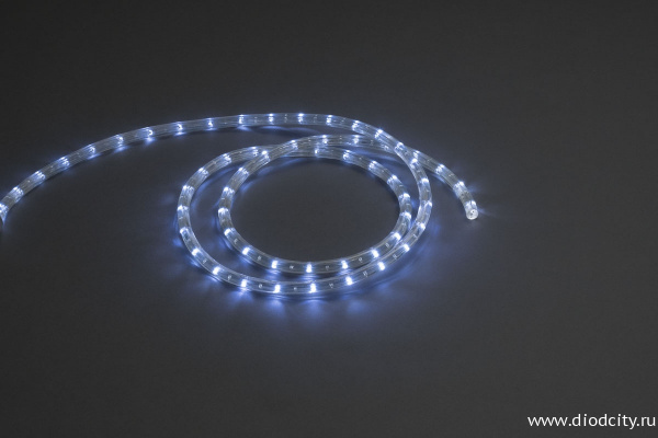 Светодиодный дюралайт - фиксинг круглый, 11.5мм, холодный белый