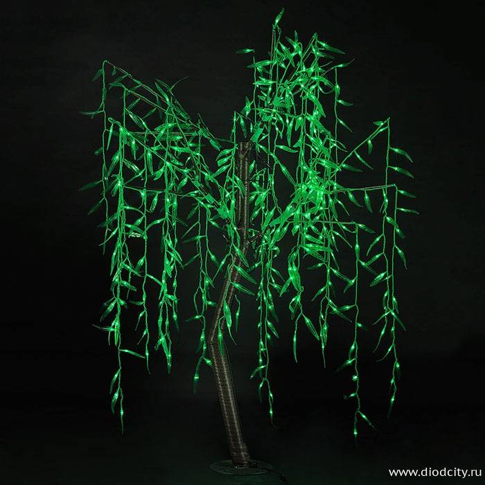 Светодиодная "Ива плакучая" 1.5 х 0.6м, зеленая