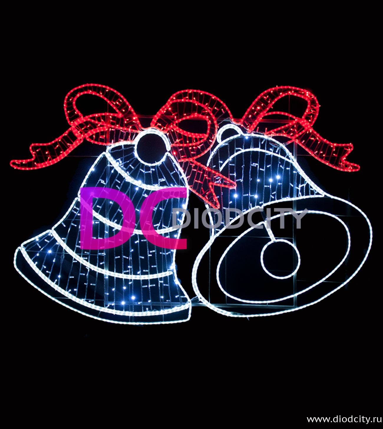 Световое новогоднее панно "Колокольчики" 230х160 см