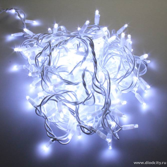 Гирлянда нить Стринг Лайт мерцающая 24V, длина 20м, белая
