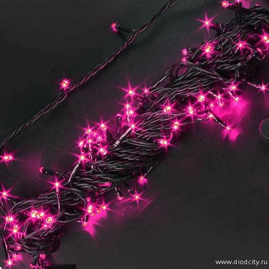 Гирлянда-нить Стринг Лайт, с мерцанием, 10м, цвет розовый, 24В