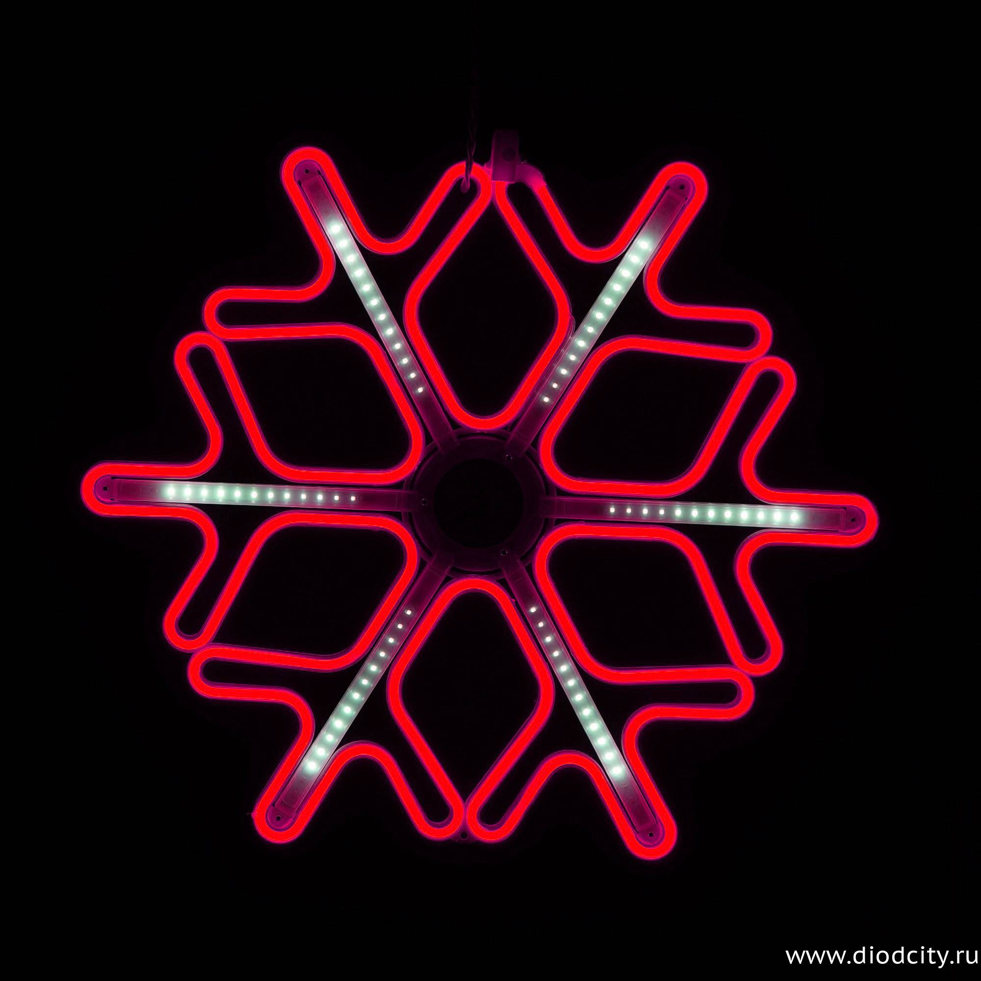 Фигура светодиодная "Снежинка" с динамикой, красная