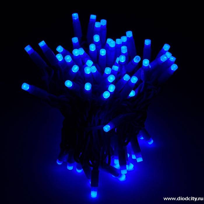 Гирлянда нить Стринг Лайт  24V, длина 10м, каучук, синяя