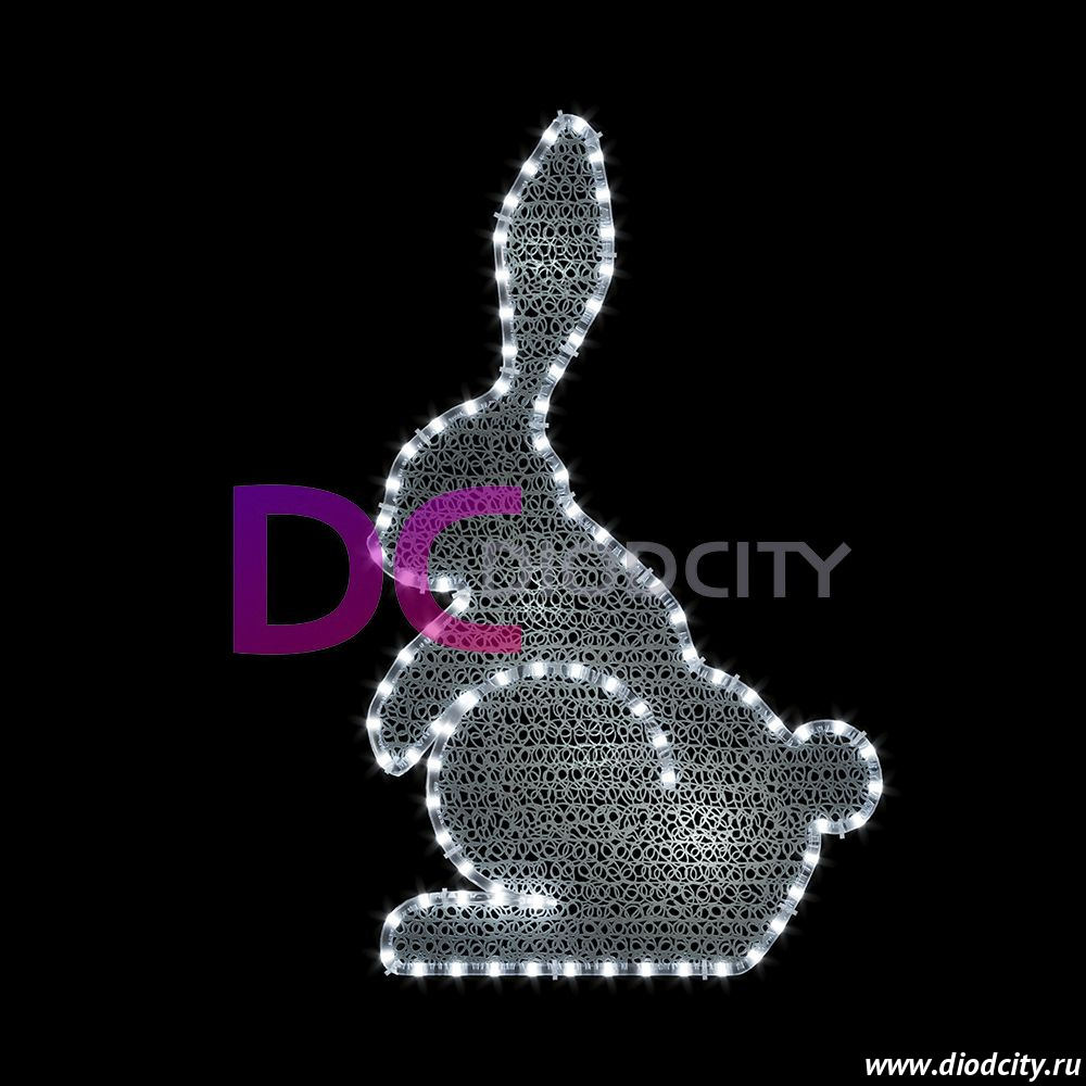 Светодиодная фигура 2Д "Зайчик" 55*35 см