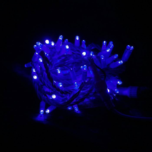 Гирлянда  LED Стринг Лайт, 10м, синий, IP65 (провод каучук)