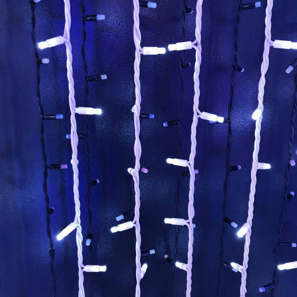 Световой занавес "Дождь" 2*3м, синие диоды, провод каучук