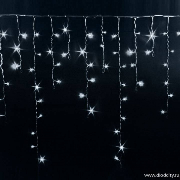 Световая бахрома 3*0.9 м, влагозащита IP54, мерцающая, холодная белая