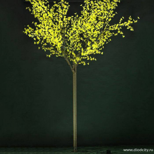 Светодиодное дерево"Сакура" 3.6 х 3.0м, желтое