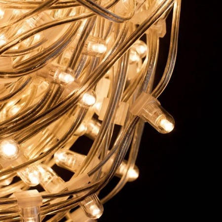 Гирлянда "Клип Лайт" теплые белые диоды, прозрачный провод