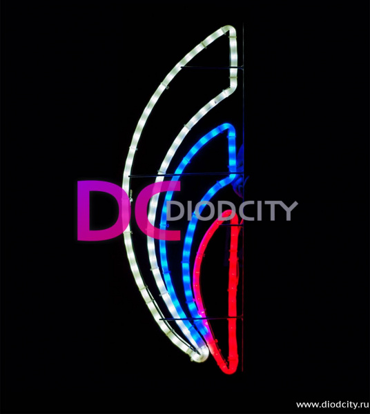 Светодиодная консоль "Пламя триколор", 70*26 см, белая, синяя, красная Светодиодная консоль "Пламя триколор", 70*26 см, белая, синяя, красная