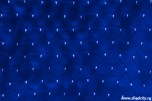 Гирлянда - сеть светодиодная 2 х 2 м, синяя, с контроллером