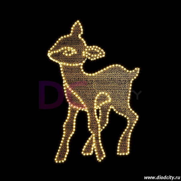 Светодиодная каркасная фигура "Оленёнок 2D" 143х100х103 см