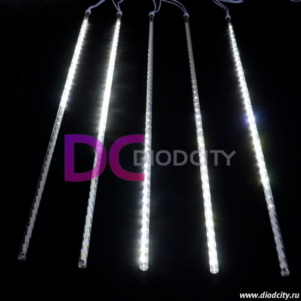 Светодиодные тающие сосульки, 10 шт по 80см, длина 10 м, белые