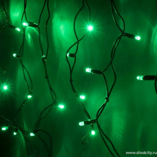 Гирлянда - бахрома  4.8 х 0.6м, зеленые диоды