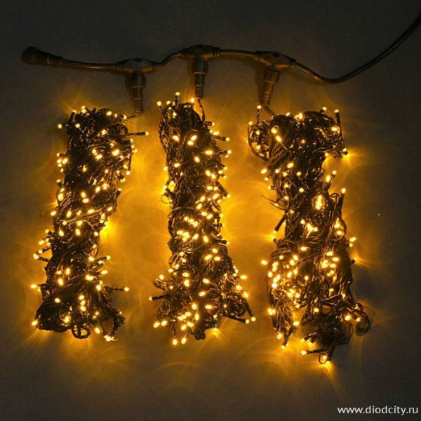 Гирлянда "Клип Лайт Спайдер" 3 нити по 20 м, желтый, с контроллером