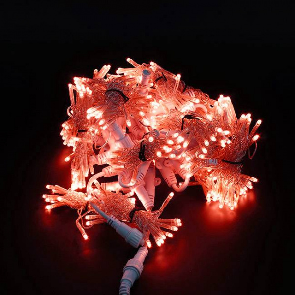 Светодиодный занавес "Дождь", 2 х 3м, красные диоды, мерцающий