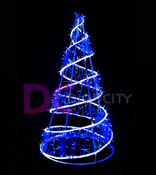 Световая конструкция "Елка конус синяя", 200х120 см