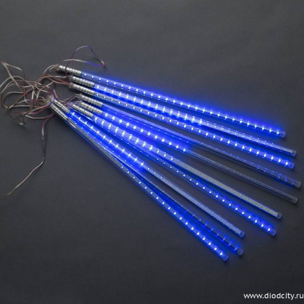 Гирлянда "Тающие сосульки", 10 шт х 50 см, цвет синий