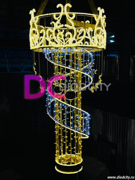 Световая консоль "Золотая корона" 273х135х135 см теплый белый, синий Световая консоль "Золотая корона" 273х135х135 см теплый белый, синий