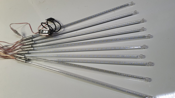 Гирлянда "Тающие сосульки", 10 шт х 50 см, длина 4.5 м, 12 В, цвет  белый