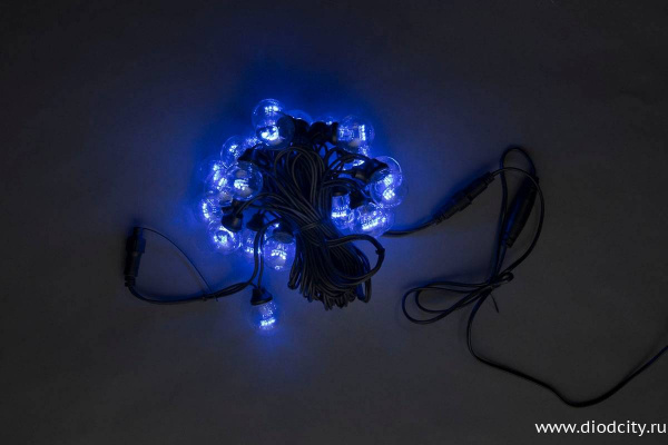 Гирлянда Белт Лайт 20 ламп,цвет синий, 10 м, шаг 50см, D50мм