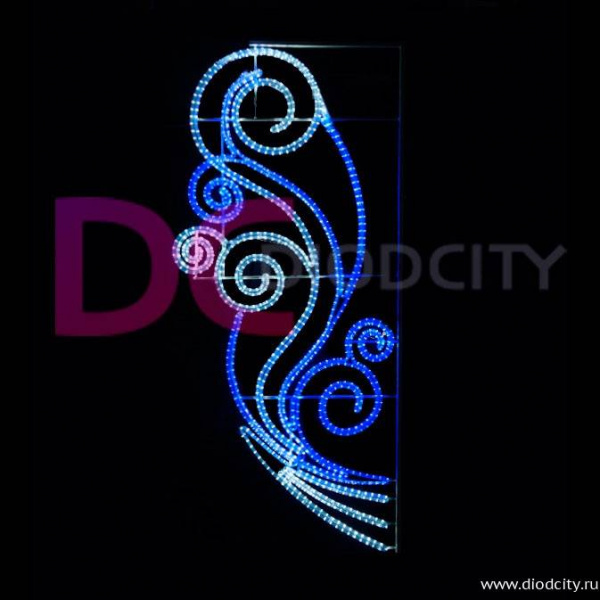 Светодиодная консоль "Перо Жарптицы", 200х90 см, синяя Светодиодная консоль "Перо Жарптицы", 200х90 см, синяя