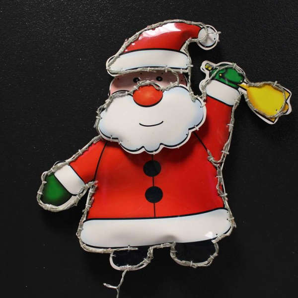 Фигура на пластиковом фоне "Дед Мороз с колокольчиком" 46х49 см