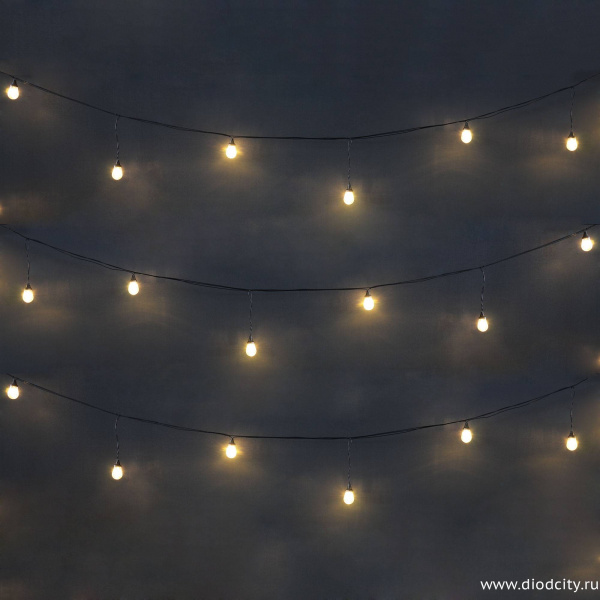 Гирлянда Ламполайт 10 * 0.28 м теплая белая