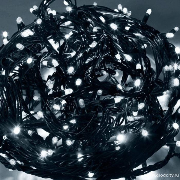 Гирлянда LED Твинкл Лайт, длина 10м, цвет белый, с контроллером